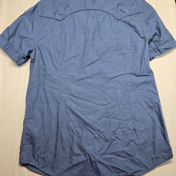 GUESS Men’s Blue Short Sleeve Button Up Shirt Size M - Picture 9 of 13